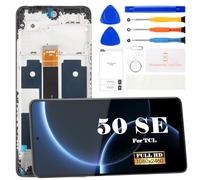 SRJTEK Écran LCD de rechange pour TCL 50 SE 2024 pour TCL 50 SE T611B écran tactile numériseur assemblage kits de réparation (noir, avec cadre)
