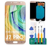 SRJTEK Ecran LCD de Remplacement pour Samsung Galaxy J7 Pro J730G/DS, J730G J730F J730GM J730DS Super AMOLED - Assemblage de pièces de Rechange pour réparation d'écran (Or)