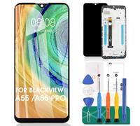SRJTEK Ecran LCD pour Blackview A55 Ecran de Remplacement pour Blackview A55 / A55 Pro Kit de réparation de l'assemblage du numériseur Tactile (Noir, avec Cadre)