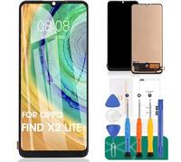 SRJTEK Écran LCD TFT pour Oppo Find X2 Lite CPH2005 Kit de réparation sans cadre (noir, sans empreintes digitales)