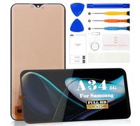 SRJTEK Écran LCD TFT pour Samsung Galaxy A34 5G LCD A346 pour SM-A346E, SM-A346B, SM-A346B/DS Écran tactile numériseur Assemblée Pièces de réparation avec outils (sans cadre, noir)