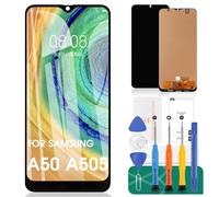 SRJTEK Écran LCD TFT pour Samsung Galaxy A50 6,4" - Écran LCD de rechange SM-A505 - Kit de réparation sans cadre (noir)