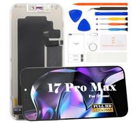 SRJTEK Écran OLED de rechange pour iPhone 17 Pro Max - Noir - Écran tactile de 17,7 cm - Modèles A3526 A3257 A3527 A3525 3D Touch Face ID True Tone avec outils de réparation complets