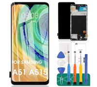 SRJTEK Ecran OLED pour Samsung Galaxy A51 4G Ecran LCD de Remplacement pour Samsung A51 Ecran LCD A515 Touch Digitizer Repair Kit with Frame(Support Figerprint,Smaller Display Area)