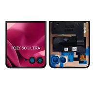 SRJTEK Écran secondaire LCD externe pour Motorola Razr 60 Ultra 2025 - Petit écran tactile pliable XT2551-6 - Kit de réparation (7", noir sans cadre)