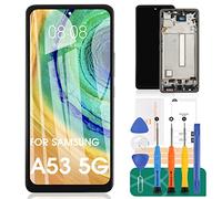 SRJTEK Ecran TFT pour Samsung Galaxy A53 5G Ecran LCD pour Samsung Galaxy A53 Ecran de Remplacement SM-A536 Digitizer Tactile Kits de réparation avec Cadre (Noir, Pas de Fonction d'impression)