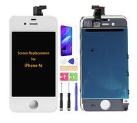 SRJTEK Kit complet de numériseur pour iPhone 4S A1431 A1387 avec écran LCD et capteur d'écran tactile (blanc sans cadre)