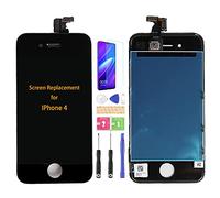 SRJTEK Kit de remplacement complet pour écran LCD d'iPhone 4 A1349 A1332 Noir Sans cadre