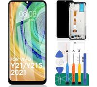 SRJTEK Kit de réparation d'écran LCD avec cadre pour Vivo Y21 Y21S V2111 V2110 (Noir