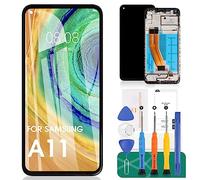 SRJTEK Kit de réparation d'écran LCD de rechange pour Samsung Galaxy A11 pour Samsung Galaxy M11 pour Samsung A115F A115M avec cadre (157,5 mm plus petit)