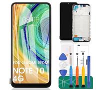 SRJTEK Kit de réparation d'écran LCD de rechange pour Xiaomi Redmi Note 10s 4G pour Xiaomi Redmi Note 10 avec cadre Noir