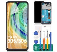 SRJTEK Kit de réparation pour écran LCD TCL 305/306 pour TCL 30 SE/30E 6102D X668 6165H 6127A Écran Tactile Digitizer Assemblée Kits de réparation (Noir, avec Cadre)