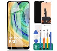 SRJTEK Not Original LCD de Rechange pour Huawei P30 ELE-L29 ELE-L09 ELE-L04 - Écran Tactile numériseur - Kit de lentille en Verre (Noir sans Cadre)(Pas d'empreintes digitales)