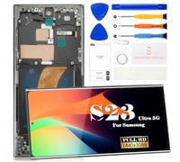 SRJTEK OLED pour Samsung S23 Ultra LCD Digitizer Remplacement pour Samsung Galaxy S23 Ultra 5g LCD Display pour Samsung SM-S918 Kit de réparation d'écran tactile avec cadre (avec fonction d'empreintes