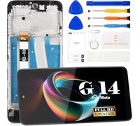 SRJTEK Pour Motorola Moto G14 Écran de remplacement pour Moto G14/G54 Écran LCD pour Moto G54 Digitizer Écran tactile XT2343-1 XT2343-2 PAYF0010IN Kits de réparation d'assemblage (noir avec cadre)