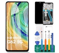 SRJTEK pour Motorola Moto G62 Ecran LCD pour Moto G62 5G Ecran de Remplacement pour Moto G62 Ecran Tactile Assemblage Numériseur Kits de Réparation (Noir, avec Cadre)