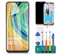 SRJTEK pour Nokia G21 Écran LCD pour Nokia G11 Écran de Remplacement pour Nokia G21 Écran Tactile pour Nokia G11 Assemblage du numériseur Kits de réparation (Noir, avec Cadre)