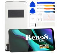 SRJTEK pour Oppo Reno8 5G Écran de Remplacement pour Oppo Reno 8 5G Écran LCD pour Reno8 5G Écran Tactile Numériseur CPH2359 Kits de réparation (Noir，Pas de Reconnaissance d'empreintes digitales)