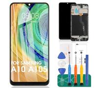 SRJTEK Pour Samsung Galaxy A10 Écran LCD A10 Remplacement Écran A105 Affichage Tactile Digitizer Assemblée SM-A105F, SM-A105G, SM-A105M Pièces de réparation Kits avec Cadre (Version Carte unique)
