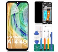 SRJTEK pour Samsung Galaxy A14 4G Écran LCD de Remplacement SM-A145P SM-A145F SM-A145R Kit de réparation du numériseur Tactile (Noir, avec Cadre)
