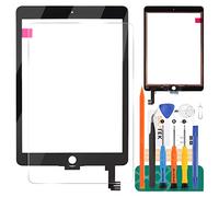 SRJTEK Remplacement D'écran pour Les Kits D'assemblage De Verre pour Le Numériseur D'écran Tactile A1566 A1567 pour Ipad Air 2 (écran Non LCD) (Black)