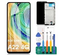 SRJTEK Samsung Galaxy A22 4G Écran LCD de Rechange pour Samsung A22 4G Écran LCD SM-A225F Écran tactile Digitizer Assemblée SM-A225F/DS SM-A225M Kit de réparation (Pas d'origine) Noir avec Cadre