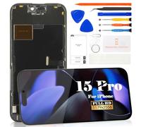 SRJTEK TFT pour iPhone 15 Pro Écran LCD de remplacement pour iPhone 15 Pro Écran LCD A2848 A3101 A3102 A3104 Digitizer Kit de réparation d'écran tactile (noir, sans cadre)