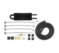 SRKATI Kit De Radiateur De Refroidissemen Kit De Refroidisseur D'huile De Transmission Universel en Aluminium, 2, 4, 6, 8, 10, 16 Rangées, avec Tuyau Oil Cooler(2 Row Black)