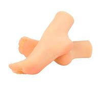 Srliya 1 Paire de Mannequins de Pieds Féminins Réalistes en Silicone avec Os intégré, Dessin D'entraînement, Présentoir à Bijoux, Bas et Autocollants pour Ongles Inclus