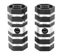 Srliya 1 Paire Pédales de Cycle D'essieu de Repos de Pied Pêches Anti-Glisser Les Pieds Arrière Pédales pour Le Cyclisme de Montagne Hexagonal Creux 6 Cm (Noir)