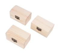Srliya 3 PCS Boîte au Trésor en Bois inachevé Hinge en Métal Robuste, Boucle de Verrouillage, Petit Organisateur en Bois pour un Banc de Bilan à Anneau, adapté aux Projets Artisanaux