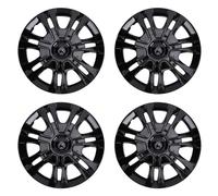 Srliya 4 Pièces Couvercle de Jante de Roue Enjoliveur 14 Pouces Noir Universel Snap in Couvercle de Jantes de Roue pour Voitures Camions