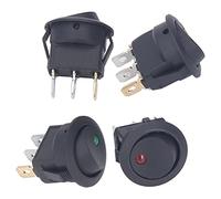 Srliya 4pcs 12v Commutateurs D'alimentation Ronds 3 Broches 2 Position Interrupteur à Bascule à Bascule du Bateau à Bascule 20 Mm