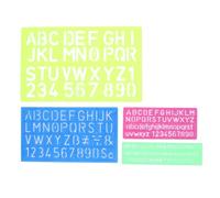 Srliya 4pcs Numéro de Lettres Setcht Set, Kit de Modèles de Dessin Réutilisable avec Conception Translucide pour les Enfants Apprenant et Fabrication, Matériau Plastique PP Robuste,