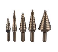 Srliya 5 PCS Set Step Drill Bit 3/16 à 1-3/8 Pouces Bites de Cône de Forage en Carbure pour le Plastique en Métal en Bois