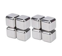 Srliya 8 Pièces Glaçons en Acier Inoxydable Réutilisable Refroidisseur de Vin Glaçon avec Boîte de Rangement Pinces pour Whisky Boisson Jus Liqueur Cocktails