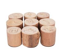 Srliya 9pcs Tampons D'empreinte Animale, Artisanat Fin, Bois de Sandale de qualité, adapté à la Classe ou aux Pépinières, Idéal pour Fabriquer des Projets Décoratifs, Faits à la Main,