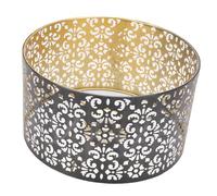 Srliya Abat-jour élégant en Métal Creux avec Motif de Fleur en Fer Vintage pour Douille E27 E14 - Plafonnier Décoratif pour Chambre à Coucher, Salon - 22 X 12 Cm, noir/doré