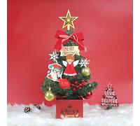 Srliya Arbre de Noël de Bureau de 17,7 Pouces, Belles Lumières Décoratives Durables en PVC pour L'intérieur et L'extérieur (Rouge)
