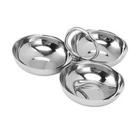 Srliya Assiette à Collation Durable en Acier Inoxydable, pour un Nettoyage Facile, Bol Sûr 3 en 1 pour la Cuisine à Domicile, Fête, Camping en Plein Air (Style 2)
