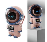 Srliya Astronaute AI Haut-Parleur Bluetooth Intelligent Lecteur de Musique Horloge pour Usage Quotidien ABS PC Silicone (Rose)
