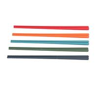 Srliya Baguettes Réutilisables en Silicone et Acier Inoxydable, Antidérapantes, Résistantes à la Chaleur, Ensemble de 5 Couleurs pour Fête à la Maison