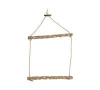 Srliya Balançoire en Bois Naturel pour Perroquets, Support Suspendu pour Cage à Oiseaux en Toute sécurité avec Connexion en Acier Inoxydable, Offre de Beaux Moments pour Les Oiseaux