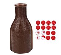 Srliya Boîte de Pool de Piscine à Balles Comprises Numérotées, Bouteille de Billard avec 16 Accessoires à Balle, Jeu en Caoutchouc Durable, pour Le Divertissement à Domicile et au Bar (Brun)