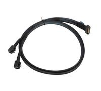 Srliya Câble MCIO 8i vers 2x SFF 8643 PCIe 5.0 Mini SAS HD SFF 8643 Cordon MCIO X8 vers Câble PCIe 5.0 32GT/s 31, Pouces avec Fermeture à Pression pour Serveur de Centre