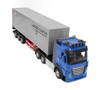 Srliya Camion radiocommandé semi-transporteur jouet avec portes ouvertes, porte-conteneur, corps en alliage, musique, design réaliste, favorise la coordination, 3 ans et plus, garçons