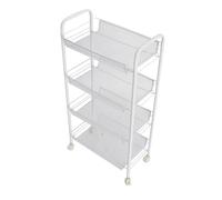 Srliya Chariot Utilitaire Roulant Durable, fonctionnalité Polyvalente Adaptée à Divers Scénarios (Blanc Quatre Couches)