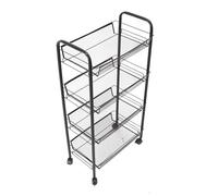 Srliya Chariot Utilitaire Roulant Durable, fonctionnalité Polyvalente Adaptée à Divers Scénarios (Noir Quatre Couches)