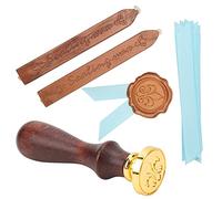 Srliya Coffret de Tampons de Sceau de Cire avec Coffret Cadeau en Laque | Matériau laqué résistant au feu, Idéal pour les lettres, Complet avec sceaux, bougies et rubans