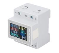 Srliya Compteur D'énergie monophasé, écran LCD Couleur, Voltmètre, Ampèremètre, Multifonction, avec sécurité contre les Pannes de Courant 63 A